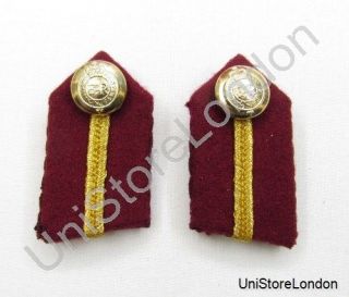 Collar Staff Gorget Patches Maroon with Gold Russia Braid L2 R865