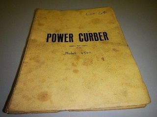Power Curber 6500 curb & gutter machine parts catalog manual