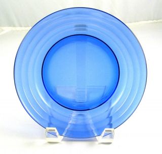 10 Cobalt Ritz Blue 7 Wedding Ring Depression Glass dessert plates