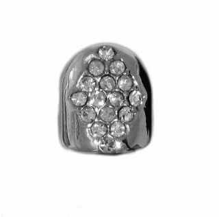 Single Grillz Diamond of Ice hiphop bling CHROME / SILVER Tooth Clip