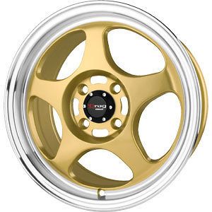 New 15X6.5 4x100 DRAG DR 23 Gold Wheel/Rim