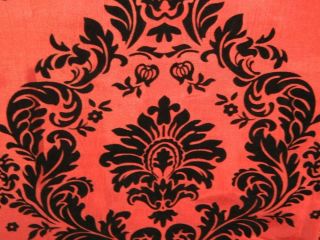 Flocked Taffeta Fabric  High quality Red & Black Damask Flocking
