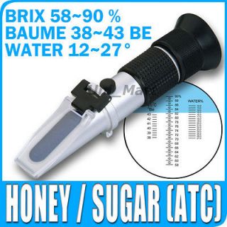 Honey Refractometer 58~90% Brix 38~43 Baume Starch Wine with 10 Extra