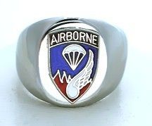 ARMY AIRBORNE PARATROOPER LOGO MILITARY STAINLESS STEEL SILVER RING