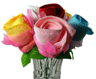 Lovely Towel Roses   Party Favors for Weddings and More   NEW