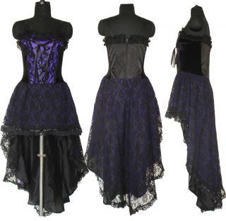 Gothic Corset Wedding Dress Prom Purple Halloween Custom Made US Size