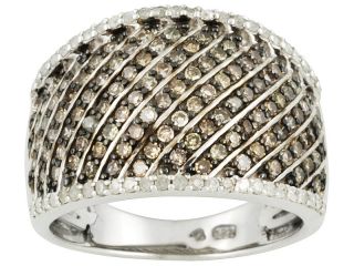 Bold Sparkling 1ctw Champagne Diamond Dome Ring Sterling Silver Ring