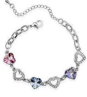 fashion 18K GP Swarovski crystal bracelet options 2 colour U pick 2485