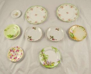Lot of 9 Painted Plates Saucers O&EG Royal Austria Aynsley Royal