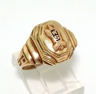 Vintage 1947 10K Rose/Yellow Gold High School Class Ring Size 7.25
