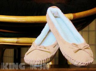 Womens suede slip on moccasin style slippers   Size 5, 6, 7, 8, 9