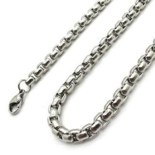 7MM Mens Womans Silver Rope Chain Stainless Steel Twist Links