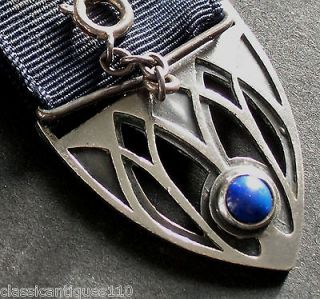 ANTIQUE silver and Lapis DECO Fob for pocketwatches