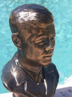 Bronze JOHN F. KENNEDY Bust Sculpture Statue Figurine Signed
