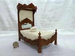Miniature 112 Scale Doll House Walnut Madams Tester Bed