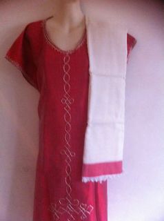 ETHIOPIAN TRADITIONAL HANDMADE COFFEE DRESS WITH MATCHING SCARF
