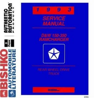 1993 Dodge Ram Truck Ramcharger Shop Service Repair Manual CD Engine