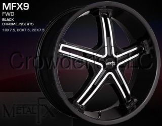 Metal FX Car Wheel/Rim MFX9 Black 22 inch 4 Lug