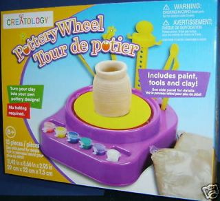 POTTERY WHEEL MOTORIZED KIDS CRAFT w/ CLAY + PAINT + Tools NEW Ages 8+