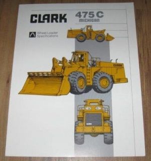 Clark Michigan 475C Wheel Loader Specification Brochure