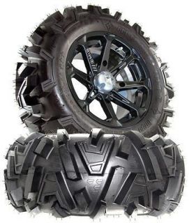 MSA M12 Diesel 14 Black ATV Wheels 26 Moto MTC Tires Kawasaki Brute