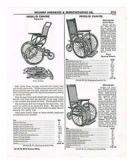 INVALID WHEEL CHAIRS, FOLDING, RECLINING REPLACEMENT SEATS. 1940