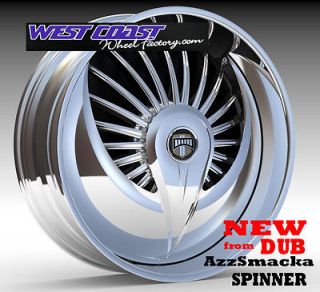 30 DUB AzzSmacka Spinner RIMS WHEEL Set SKIRTZ Spinners NEW Spin