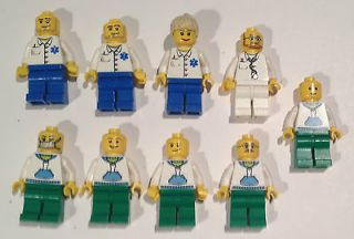 LEGO MINI FIGURES, 9 x City Town Doctors, Surgeons and Nurses for