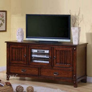 NEW MISSION OAK WOOD PLASMA TV STAND CONSOLE CABINET