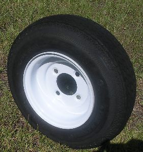 TOWMASTER 480x8 LOAD RANGE B 8 TIRE ASSEMBLY White Rim 4 Lug 12976