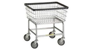 Standard Laundry Cart   On Wheels   With Chrome Basket
