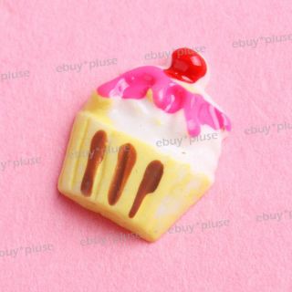 20pcs Resin 3D Acrylic Cup Cake Nail Art Stickers Glitters Tips DIY