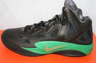 Zoom Hyperfuse 2011 PE Basketball Shoe Size 11 Black Green Gold