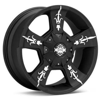 22 Black KMC Wheels Rims Toyo Tires Package 6 Lug Chevy Ford Truck 6x5