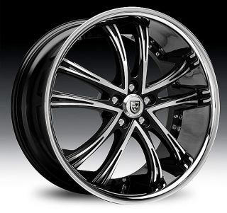 20 22 24 26 28 30 Lexani LSS55 Black Chrome Wheels Dodge RAM