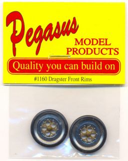 PGH1160 Dragster Front Rims w Tires 2 1 24 1 25 Pegasus