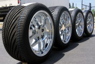Chrome Corvette Z06 Wheels & Tires 17x9.5 & 18x10.5 Rims w/ Vredestein