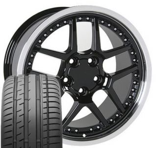 Black Corvette Z06 Rivet Wheels Conti Tires Rims Fit Camaro