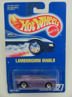 Hot Wheels 1991 Blue Card Lamborghini Diablo Purple