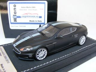 43 Tecnomodel Aston Martin DBS Coupe Matte Black Silver Wheels