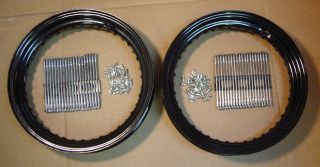 Pair of 16 Black Wheel Rims Spoke Sets 4 Harley Knucklehead Panhead