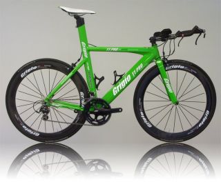 Time Trial Bike Carbon Wheels Grigio TT Pro2 Green 54cm