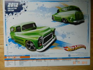 Hot Wheels K Mart Days 2012 Collector Poster 55 Chevy Panel