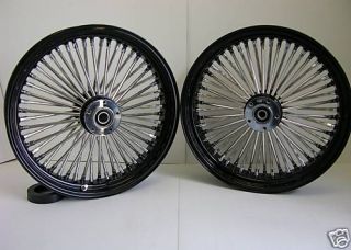 Black Mammoth Fat 52 Spoke Wheels Harley 16x3 5 16x5 5