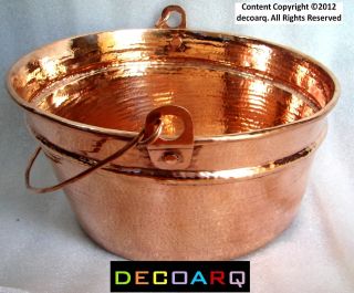 Above The Counter Inclined Bucket Design Copper Sink Shiny Finish Farm