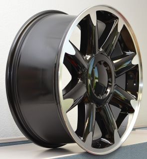 Chevy Silverado GMC 1500 Tahoe Wheel Rim Black Machine Set 4
