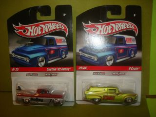 HOT WHEELS DELIVERY SERIES HOLLEY CUSTOM 62 CHEVY AND TRW 8 CRATE