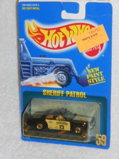 Hot Wheels 1990 Release Blue Card #59 Sheriff Patrol   Black w/ Tan
