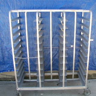 Aluminum Tray Cart Holds 66 Pans on Wheels
