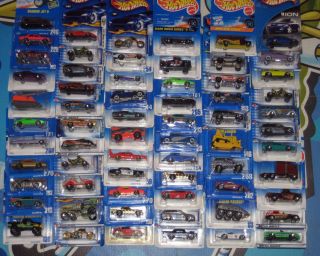 Hot Wheels Lot of 66 Hot Wheels Blue Cards FE Series etc 90 s Up